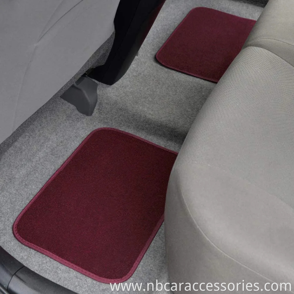 New Carpet Car Floor Mats 4 PC Set for Cars Trucks Suvs with Heel Pad -Front and Rear Mats Universal Classic Matching Heel Pad